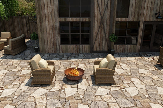 Bainbridge Club Chair Set (Spectrum Mushroom w/ Spectrum Sand Welt)