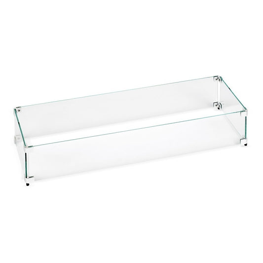 Linear Fire Table Glass Wind Guard 30x6