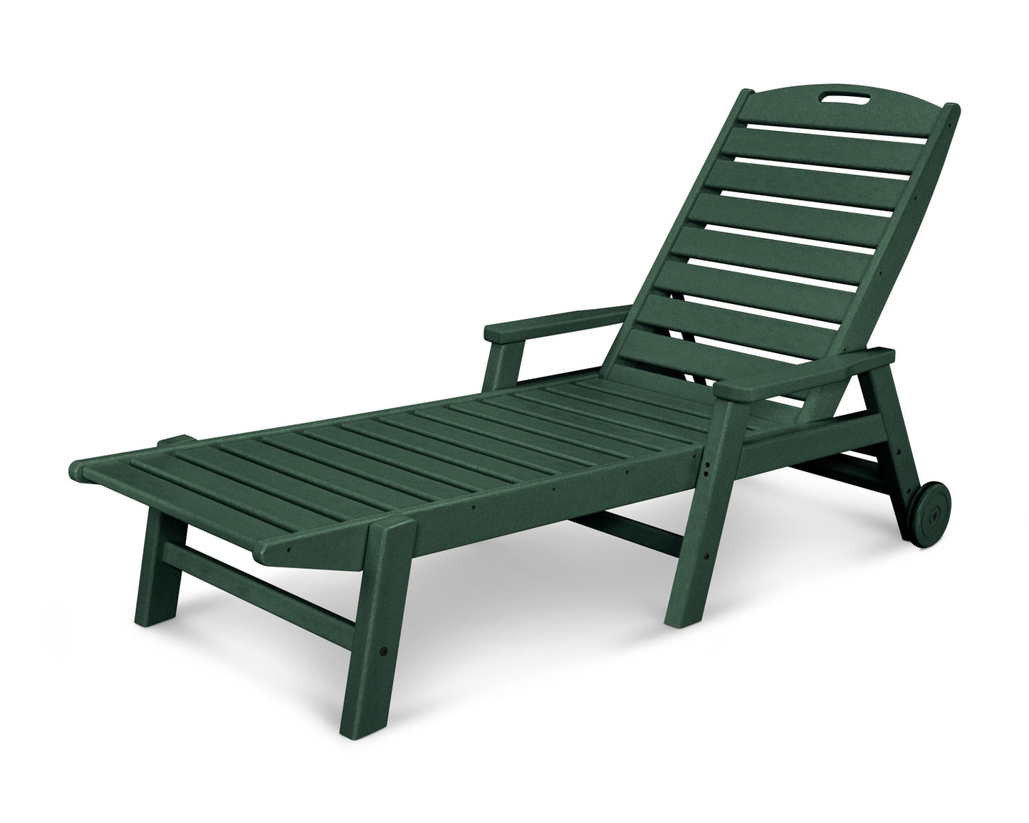 POLYWOOD Nautical Chaise with Arms & Wheels