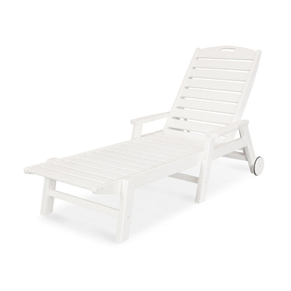 POLYWOOD Nautical Chaise with Arms & Wheels