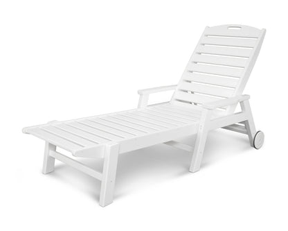 POLYWOOD Nautical Chaise with Arms & Wheels