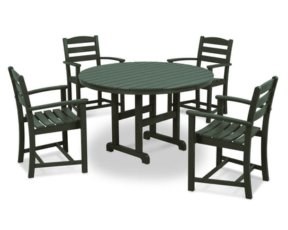 POLYWOOD La Casa Cafe 5-Piece Dining Set, Table & 4 Arm Chairs