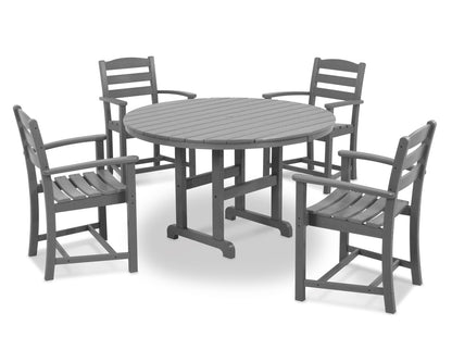 POLYWOOD La Casa Cafe 5-Piece Dining Set, Table & 4 Arm Chairs