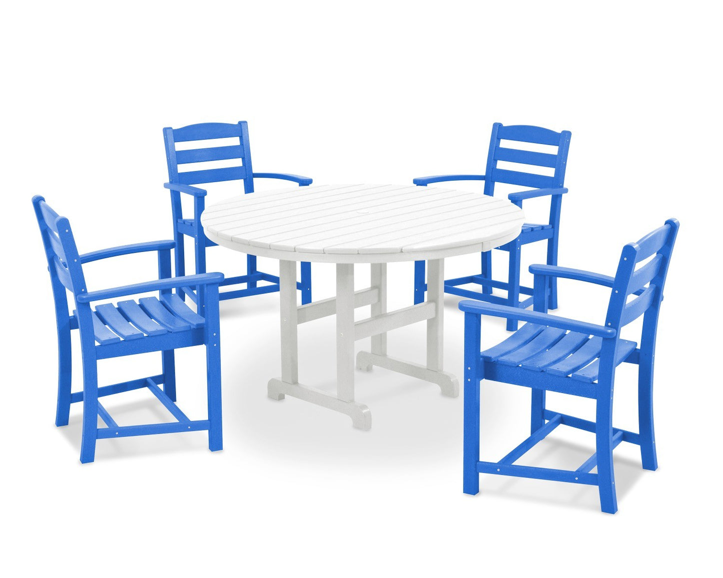 POLYWOOD La Casa Cafe 5-Piece Dining Set, Table & 4 Arm Chairs