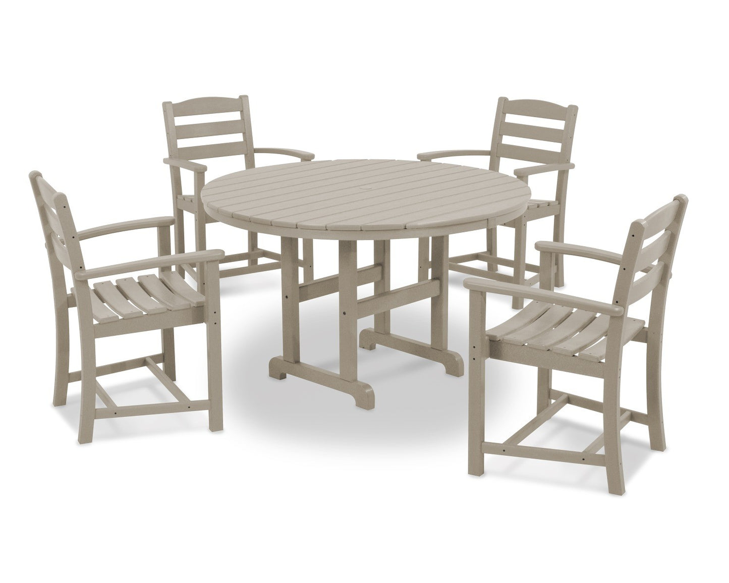 POLYWOOD La Casa Cafe 5-Piece Dining Set, Table & 4 Arm Chairs
