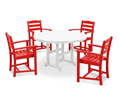 POLYWOOD La Casa Cafe 5-Piece Dining Set, Table & 4 Arm Chairs