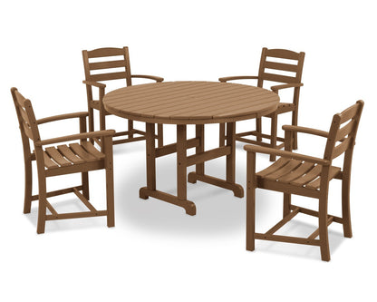 POLYWOOD La Casa Cafe 5-Piece Dining Set, Table & 4 Arm Chairs