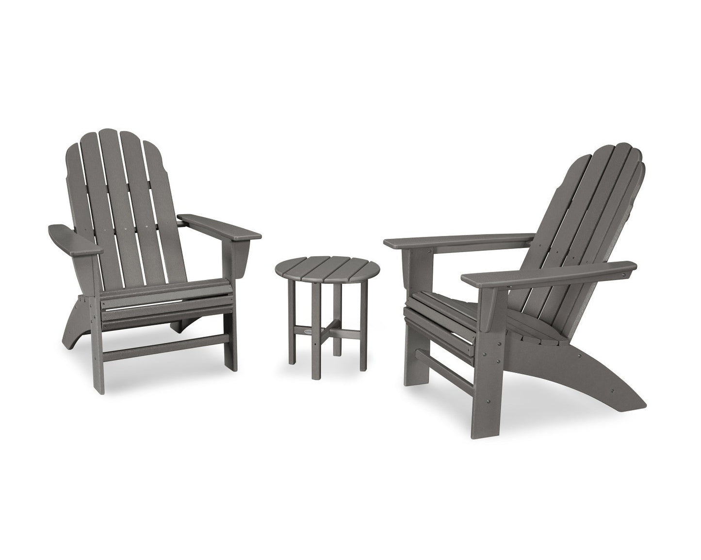 POLYWOOD Vineyard 3-Piece Curveback Adirondack Set