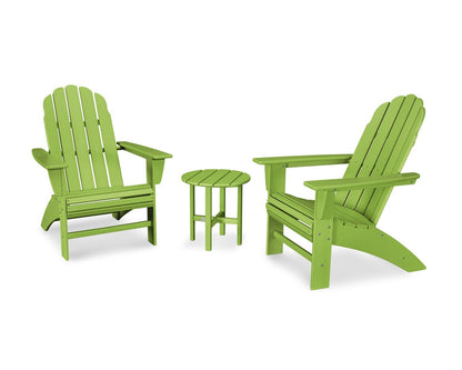 POLYWOOD Vineyard 3-Piece Curveback Adirondack Set
