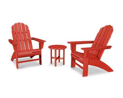 POLYWOOD Vineyard 3-Piece Curveback Adirondack Set