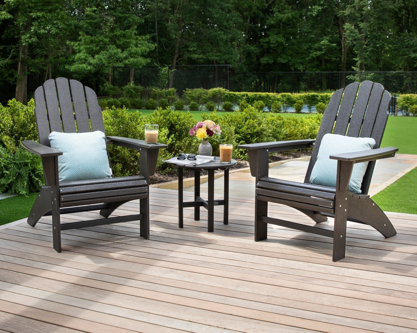 POLYWOOD Vineyard 3-Piece Curveback Adirondack Set