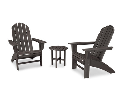 POLYWOOD Vineyard 3-Piece Curveback Adirondack Set