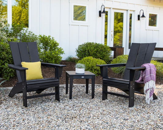 POLYWOOD Modern 3-Piece Curveback Adirondack Set