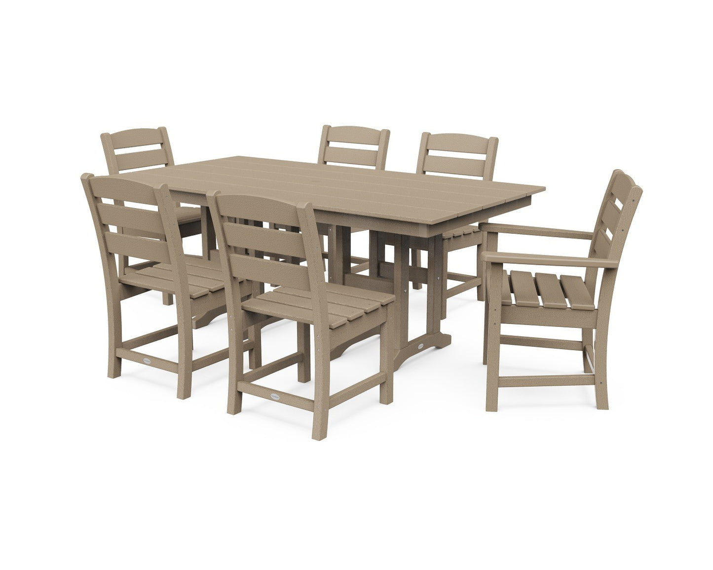POLYWOOD Lakeside 7-Piece Farmhouse Dining Set