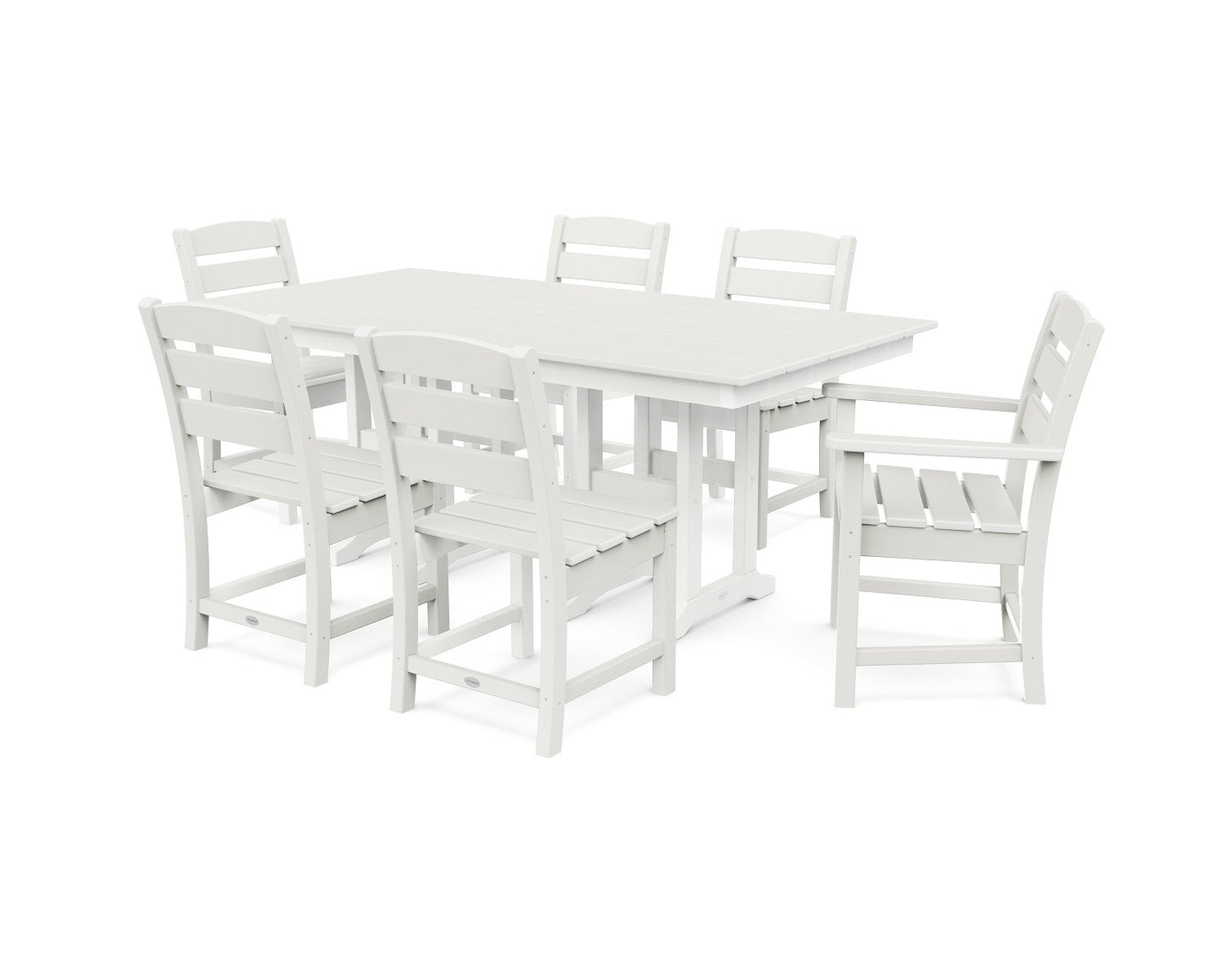 POLYWOOD Lakeside 7-Piece Farmhouse Dining Set