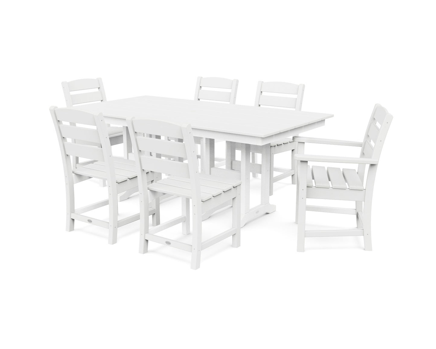 POLYWOOD Lakeside 7-Piece Farmhouse Dining Set