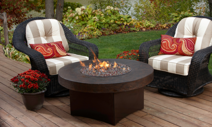 Oriflamme Gas Fire Pit Table Savanna Stone