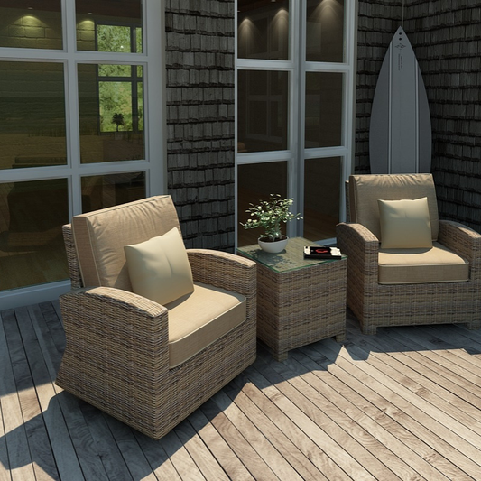 Bainbridge 3 piece wicker outdoor set