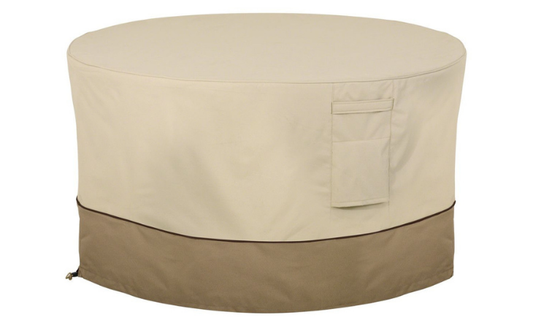 Beige Oriflamme Gas Fire Pit Table All Weather Cover